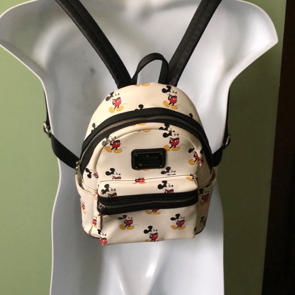 Disney Loungefly Mickey Mouse White Leather Backpack. main image 8